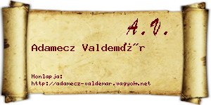 Adamecz Valdemár névjegykártya